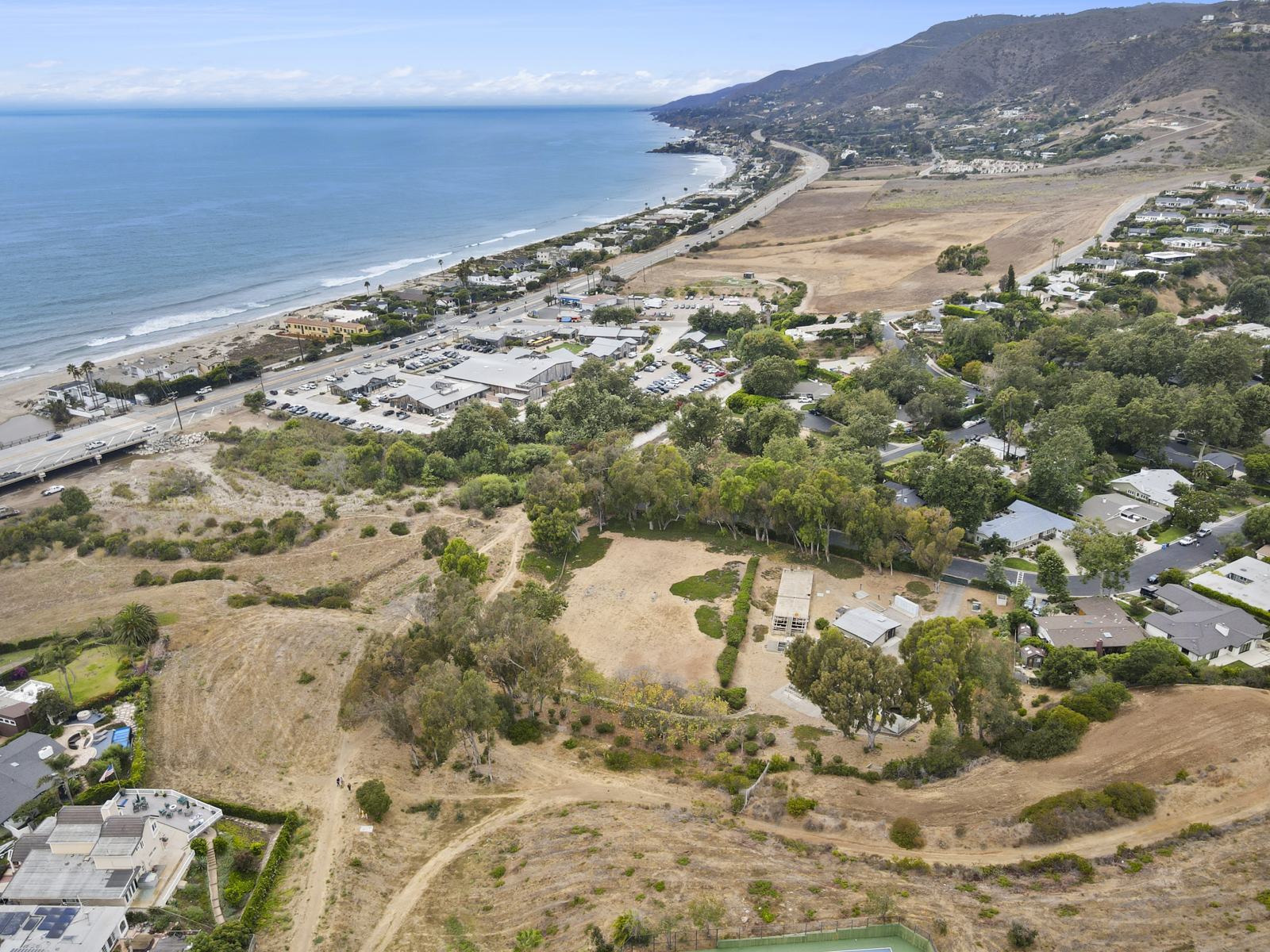 The coast seen from above the site